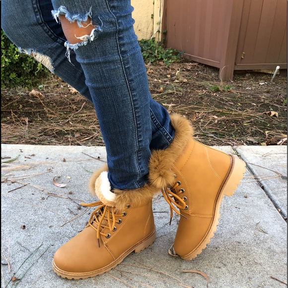 Shoes - NUBUCK FAUX LEATHER WOMEN BOOTS